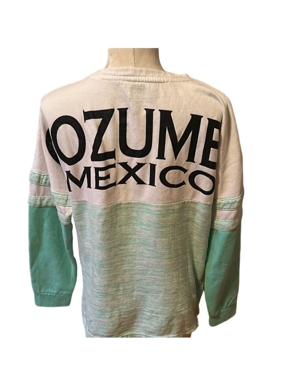 Cozumel Mexico Mint Green White Top Womens - Picture 2 of 3